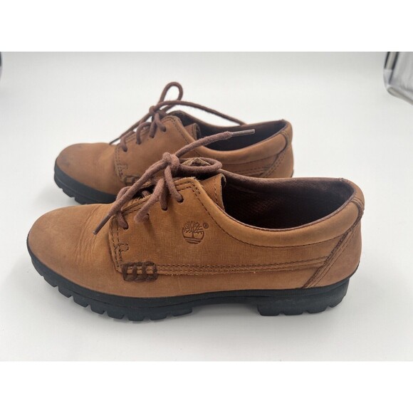 Timberland Brown Leather Low Top Lace-up Women’s Shoes Size 5.5 M 92302 9122 - Picture 1 of 8